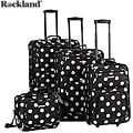 Rockland Black Dot 4-piece Expandable Luggage Set