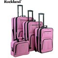 Rockland Deluxe Pink 4-piece Luggage Set