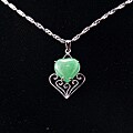 Sterling Silver Jade Heart Necklace (China)