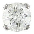 14k White Gold Single Diamond Accent Earring