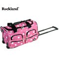 Win the products for free just bid for bag Pink Peacock Rockland Pink Dot 22-inch Rolling Duffel Bag