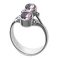 Sterling Silver 'Twin Spirits' Amethyst Ring (Indonesia)