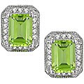 10k Gold 1/5ct TDW Diamond and Peridot Earrings