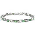 Malaika Sterling Silver Emerald and Opal Bracelet