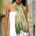 Silk 'Royal Java Green' Batik Scarf (Indonesia)