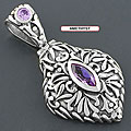 Sterling Silver Gemstone Pendant (India)