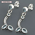 Sterling Silver Gemstone Leaf Earrings (India)