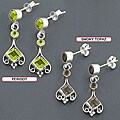 Sterling Silver Gemstone Drop Earrings (India)