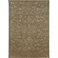Hand-knotted Ankara Brown Wool Rug (5'6 x 8'6)