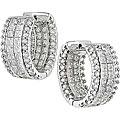 18k White Gold 3ct TDW Diamond Hoop Earrings ( G-H, SI1-SI2)