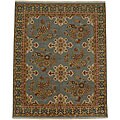 Hand-knotted Sangli Slate Blue Wool Rug (6' x 9')