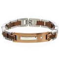 Chocolate Stainless Steel and Diamond ID Bracelet
