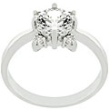 Michele Mies Silvertone and CZ Flower Ring