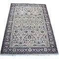 Indo Kashan Beige/Burgundy Rug (6' x 9')