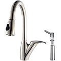 Kraus Stainless Steel Pull-out Kitchen Faucet and Soap Dispenser