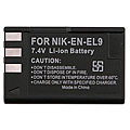 Black Nikon EN-EL9 Compatible Li-Ion Rechargeable Camera Battery