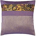Lavender/ Gold Floral Thai Silk Cushion Cover