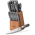 Stainless Steel/ Bamboo 16-piece Knife Set