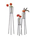 Set of 3 Bud Vases and Stands (India)