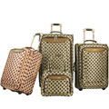 Olympia Spearmint 4-piece Polka Dot Luggage Set