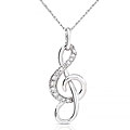 14k Gold 1/6ct TDW Diamond Musical Note Necklace