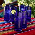 Set of 6 Blown Glass 'Pure Cobalt' Highball Glasses (Mexico)