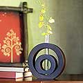 Mango Wood 'Successive Circles' Vase (Thailand)