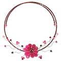 Stailness Steel Quarztite and Garnet 'Red Bouquet' Choker (Thailand)