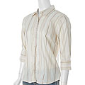 Fluid Fashion Women's Beige Striped Career Shirt