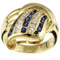 18k Gold Sapphire and 1/4ct TDW Diamond Ring (H, I)