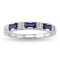 10k White Gold Sapphire and 1/10ct TDW Diamond Ring (H-I, I1-I2)