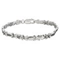 Sterling Essentials Sterling Silver 7-inch Hearts and Hugs Bracelet