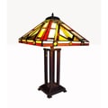 Tiffany-style Mission Table Lamp with Bronze Base