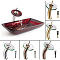 Kraus Galaxy Fire Red Rectangular Sink/ Waterfall Faucet