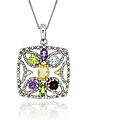 Glitzy Rocks Sterling Silver Multi-gemstone Necklace