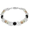 12k Black Hills Gold on Sterling Silver Onyx Bracelet