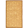 Handmade Zoe Bouquet Beige Wool and Silk Rug (4' x 6')
