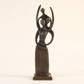 Couple with Child on Shoulders Bronze Statuette
