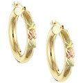 12k Black Hills Gold Tube Hoop Earrings