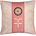 Chinese Fortune Symbol Pink/ Beige Cushion Cover