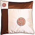 Chinese Symbol Of Life Beige/ Brown Cushion Cover
