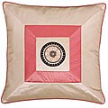 Beige/ Pink Silky Squares Cushion Cover