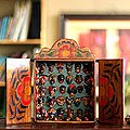 Wood 'Mask Collection' Retablo (Peru)