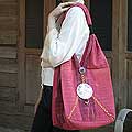 Cotton 'Hot Pink Thai' Shoulder Bag (Thailand)
