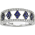 14k Gold Blue Sapphire and 1/4ct TDW Diamond Ring