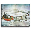Currier & Ives Winter Road Stretched Canvas Art