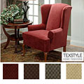 TexStyle Diamond Stretch Wing Chair Slipcover