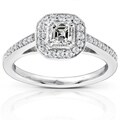 14k Gold 1/2ct TDW Asscher Halo Diamond Ring