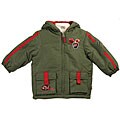 Bon Bebe Toddler Boy's Olive Embroidered Coat