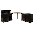 Savanna Corner Desk with 4 Cabinets and Small Hutch